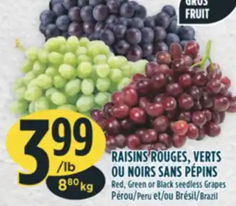 Marché Adonis Raisins rouges, verts ou noirs sans pépins offer