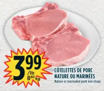 Marché Adonis Côtelettes de porc nature ou marinées offer