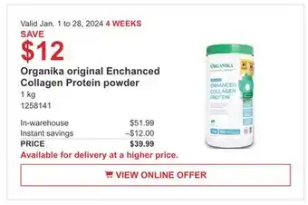 Costco Organika original enchanced collagen protein powder offer