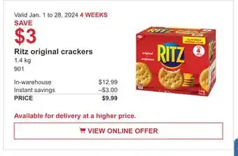Costco Ritz original crackers offer