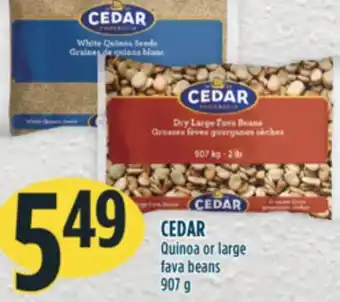 Marché Adonis Cedar quinoa or large fava beans offer