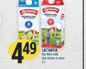 Marché Adonis Lactantia pur filtre milk see variety in store offer