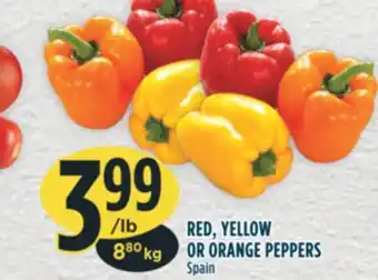 Marché Adonis Red, yellow or orange peppers offer