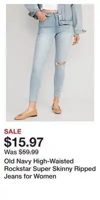 Old Navy Old navy high-waisted rockstar super skinny ripped jeans for women offer