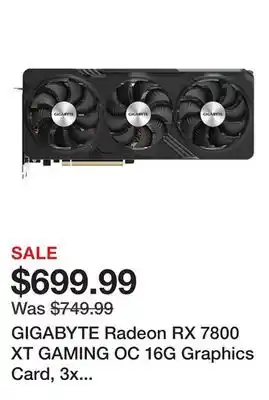Newegg Gigabyte radeon rx 7800 xt gaming oc 16g graphics card, 3x windforce fans 16gb 256-bit gddr6, gv-r78xtgaming oc-16gd video ca offer