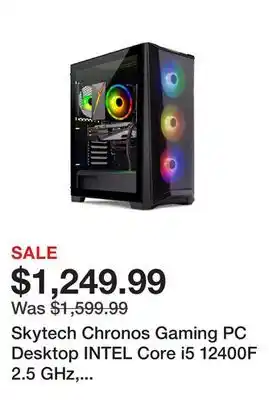 Newegg Skytech chronos gaming pc desktop intel core i5 12400f 2.5 ghz, nvidia rtx 4060, 1tb nvme ssd, 16gb ddr4 ram 3200, 650w gold offer