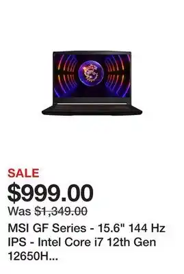 Newegg Msi gf series - 15.6 144 hz ips - intel core i7 12th gen 12650h (2.30ghz) - nvidia geforce rtx 3050 laptop gpu - 16 gb ddr4 - offer