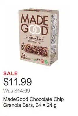 Costco Madegood chocolate chip granola bars, 24 × 24 g offer