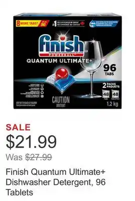 Costco Finish quantum ultimate+ dishwasher detergent, 96 tablets offer