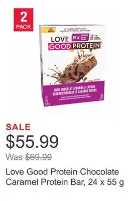 Costco Love good protein chocolate caramel protein bar, 24 x 55 g offer