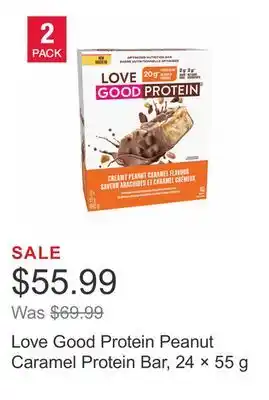 Costco Love good protein peanut caramel protein bar, 24 × 55 g offer