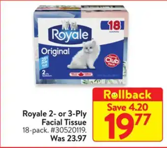 Walmart Royale 2- or 3-ply facial tissue offer