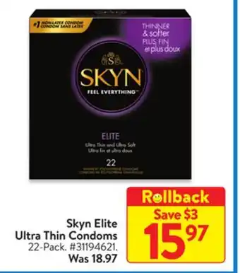Walmart Skyn elite ultra thin condoms offer
