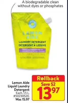 Walmart Lemon aide liquid laundry detergent offer