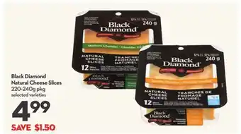 Longo's Black diamond natural cheese slices offer