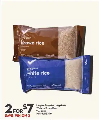Longo's Longo's essentials long grain white or brown rice offer