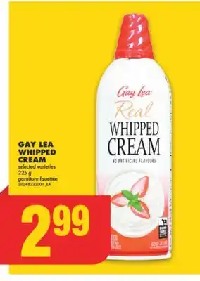 No Frills Gay lea whipped cream, 225 g offer