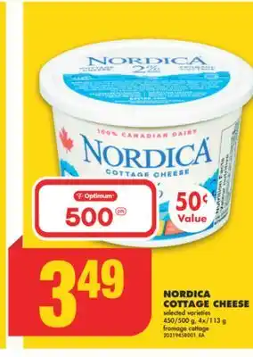 No Frills Nordica cottage cheese, 450/500 g, 4x/113 g offer