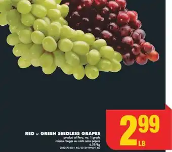 No Frills Red or green seedless grapes offer