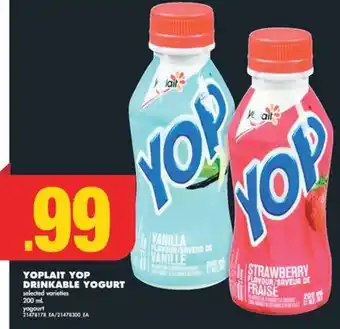 No Frills Yoplait yop drinkable yogurt, 200 ml offer