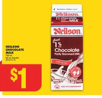 No Frills Neilson chocolate milk, 750 ml offer