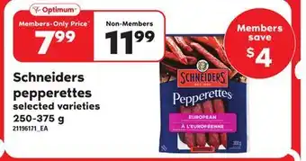 Loblaws Schneiders pepperettes, 250-375 g offer