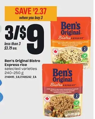 Loblaws Ben's original bistro express rice, 240-250 g offer