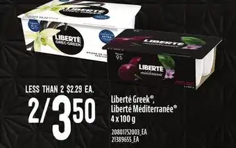 Loblaws Liberté greek , liberté méditerranée , 4 x 100 g offer