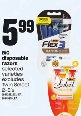 Loblaws Bic disposable razors, 2-8's offer