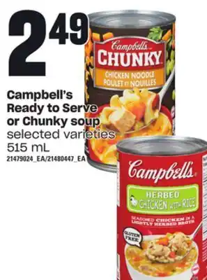 Loblaws Campbell's ready to serve or chunky soup, 515 ml offer