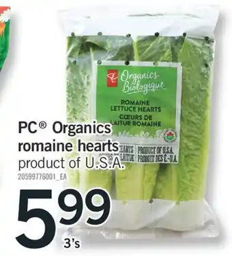 Fortinos Pc organics romaine hearts 3's offer