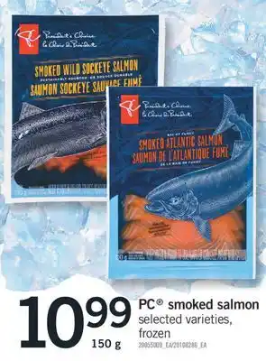 Fortinos Pc smoked salmon 150 g offer