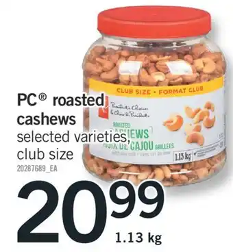 Fortinos Pc roasted cashews offer