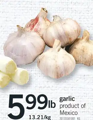 Fortinos Garlic offer