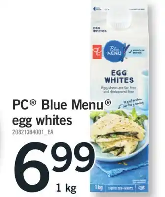 Fortinos Pc blue menu egg whites offer