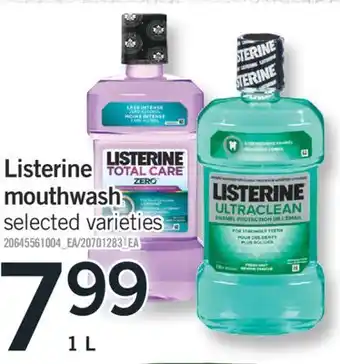 Fortinos Listerine mouthwash 1 l offer