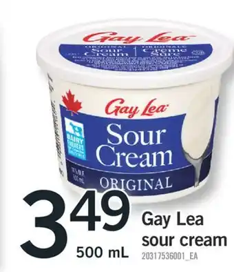 Fortinos Gay lea sour cream, 500 ml offer