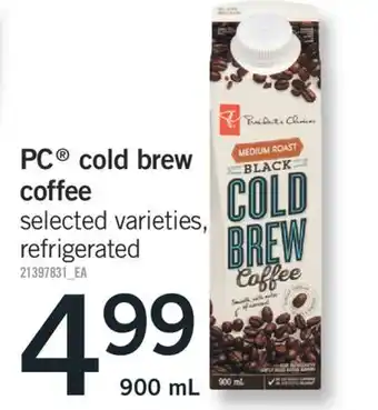 Fortinos Pc cold brew coffee 900 ml offer