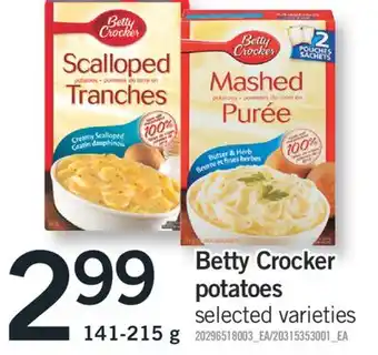 Fortinos Betty crocker potatoes 141-215 g offer