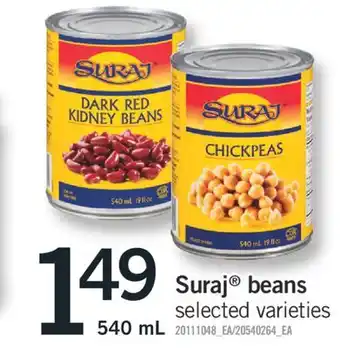 Fortinos Suraj beans 540 ml offer
