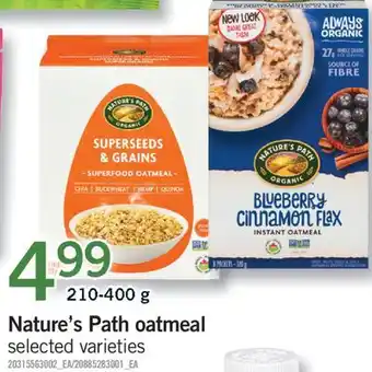 Fortinos Nature's path oatmeal 210-400 g offer