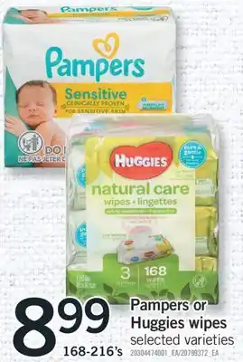 Fortinos Pampers or huggies wipes, 168-216's offer
