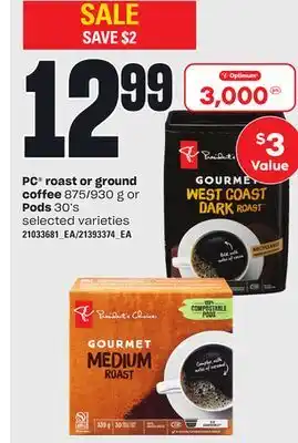 Independent Grocer Pc roast or ground coffee, 875/930 g or pods, 30's offer
