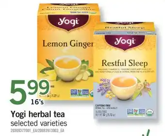 Fortinos Yogi herbal tea 16's offer