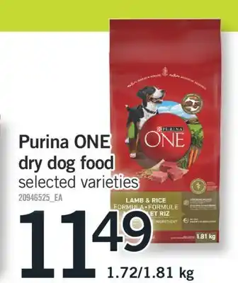 Fortinos Purina one dry dog food, 1.72/1.81 kg offer