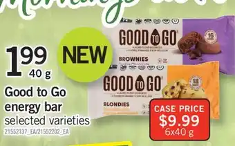 Fortinos Good to go energy bar 40 g offer