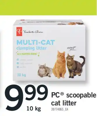 Fortinos Pc scoopable cat litter 10 kg offer