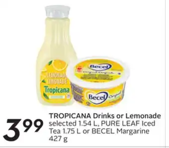 Sobeys Tropicana drinks or lemonade offer