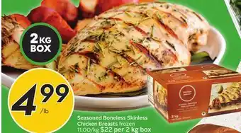 Sobeys Seasoned boneless skinless chicken breasts offer