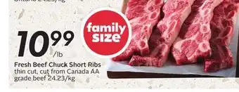 Sobeys Fresh beef chuck short ribs offer